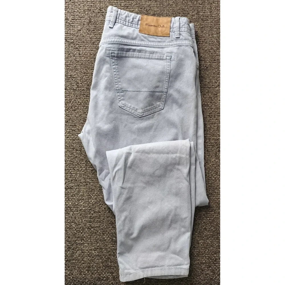 Massimo Dutti Men's Grey Cotton 5 Pocket Slim-Fit Pants Size 32 X 30